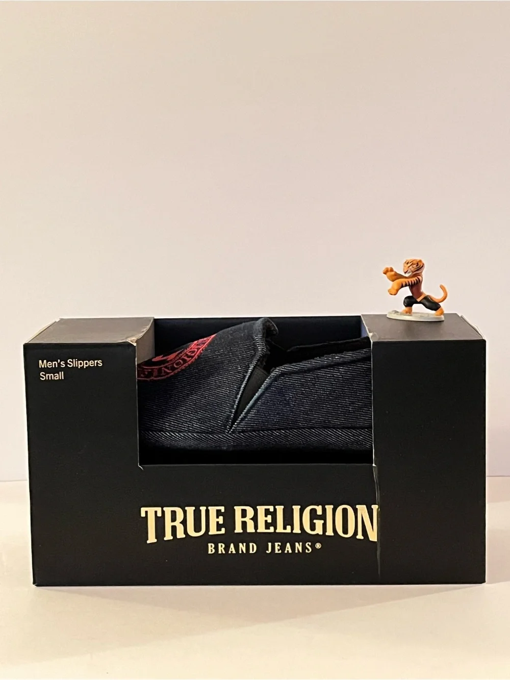 True Religion Men Denim Moccasin Loafer Slippers Large 11-12 EUC